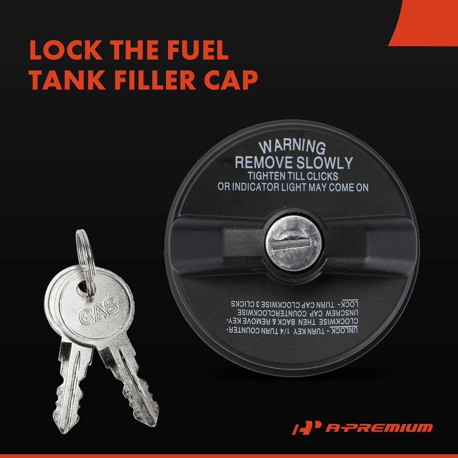 Fuel Tank Filler Cap w/ 2 Keys for Chevrolet Silverado (2014–2019)