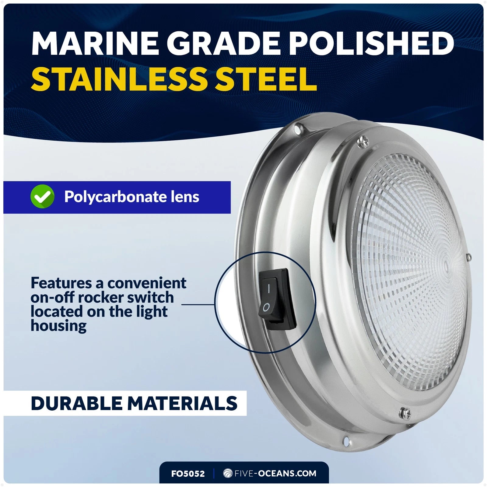 4" RGBW LED Dome Ceiling Light for 12V Vehicles (Stainless Steel)