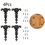 Set of 4 Black T-Strap Hinges for Cabinet Door Jewelry Box