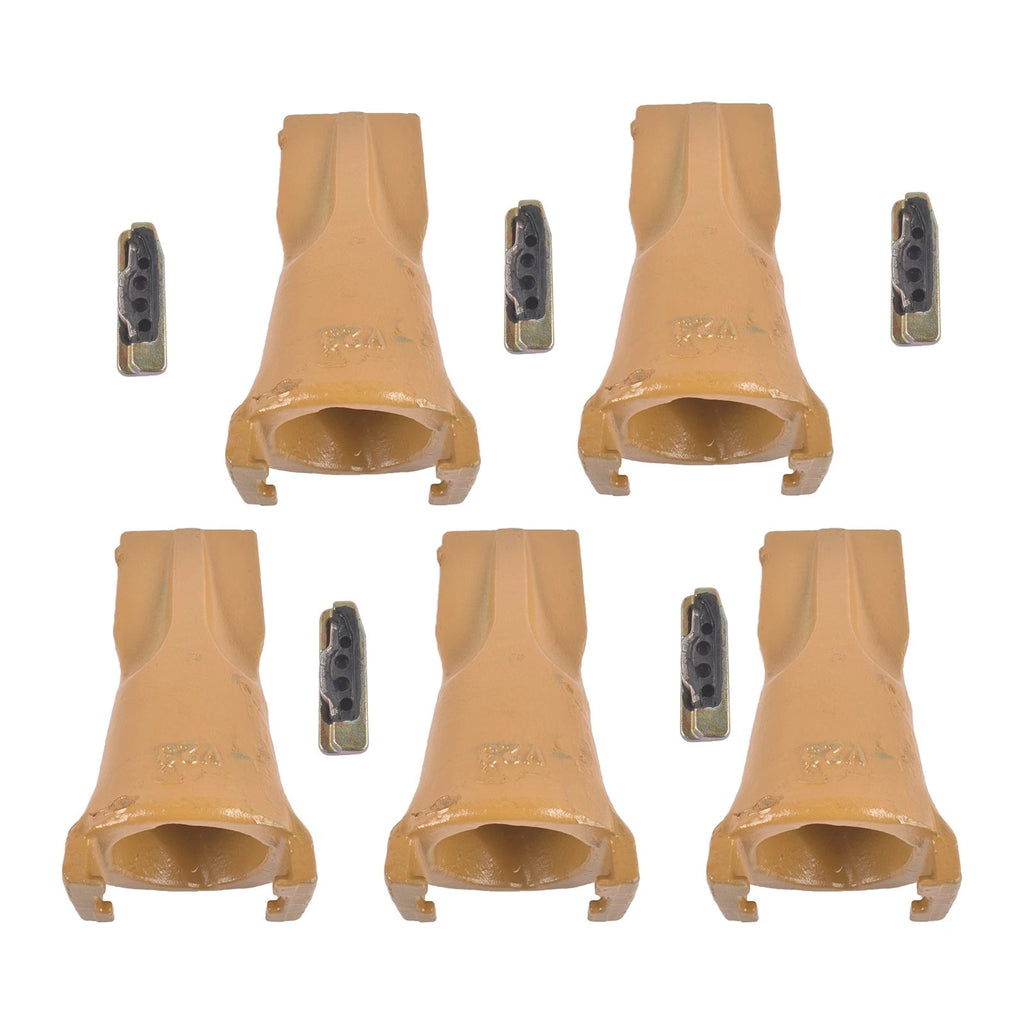 5 Pieces Bucket Teeth with Flex Pins for Crawler Tractor