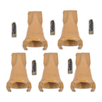 5 Pieces Bucket Teeth with Flex Pins for Crawler Tractor