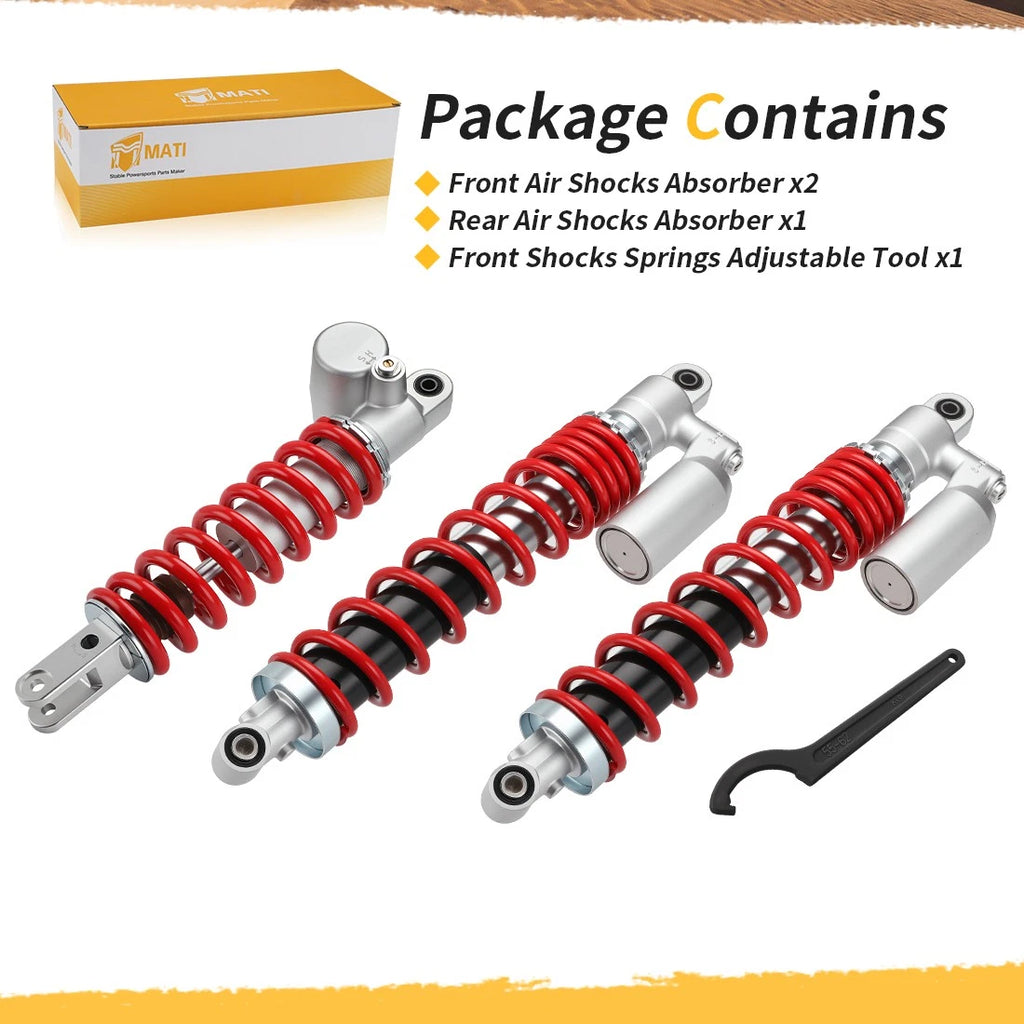 Front Rear Air Shocks & Adjustable Tool for Suzuki Quadsport Z400 (2003–2008)