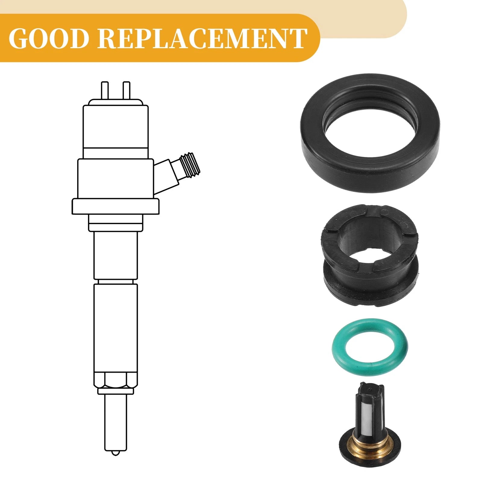 Set of 4 Fuel Injector Seal O Rings for Suzuki GSXR1000 (2002) NBR Rubber Black