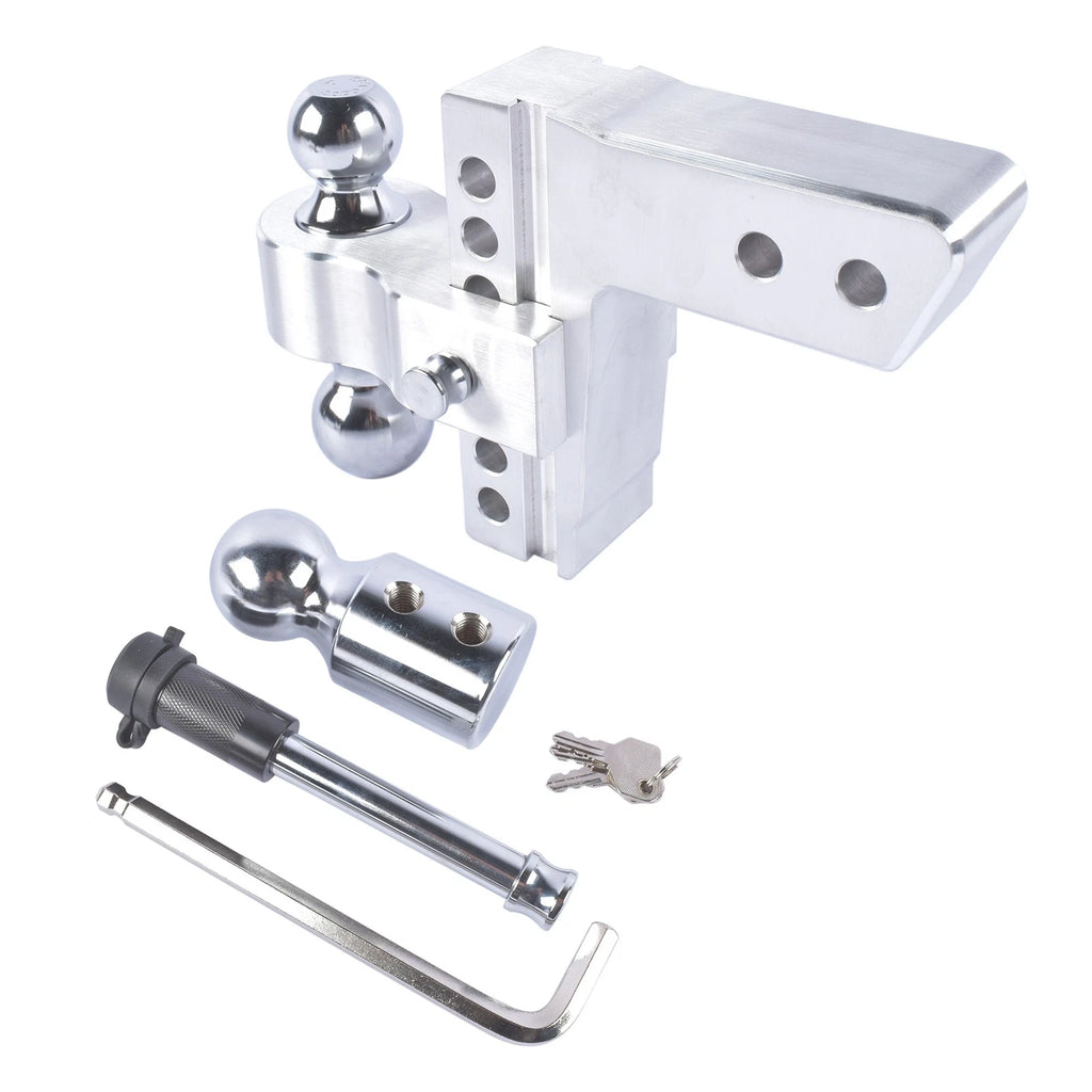 Adjustable Trailer Hitch for 2.5" Receiver (6" Drop/Rise, 18500LBS)