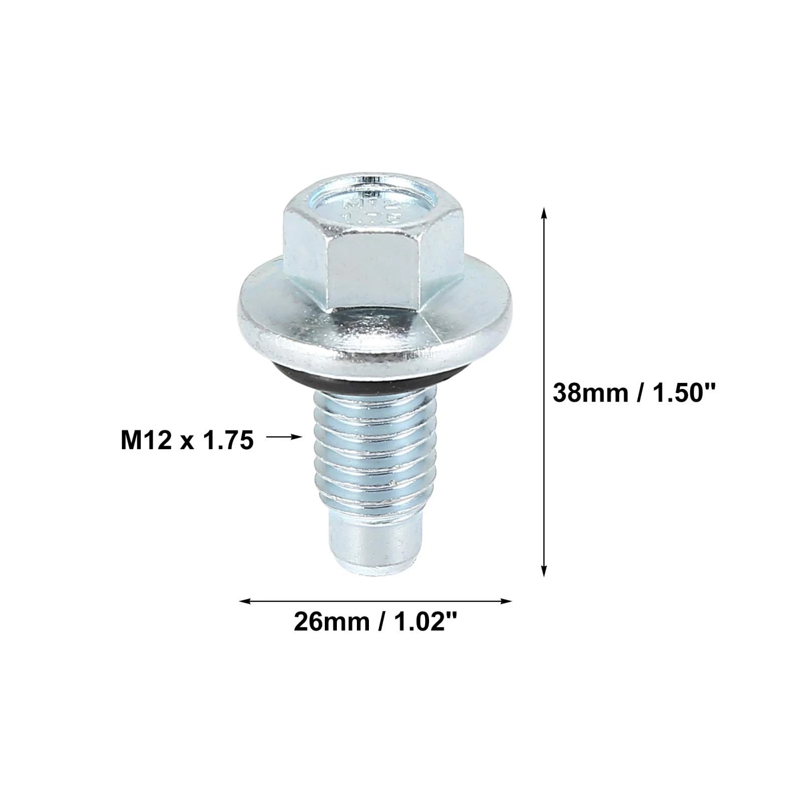 2 Pcs M12 x 1.75 Steel Engine Oil Drain Plug for Buick 