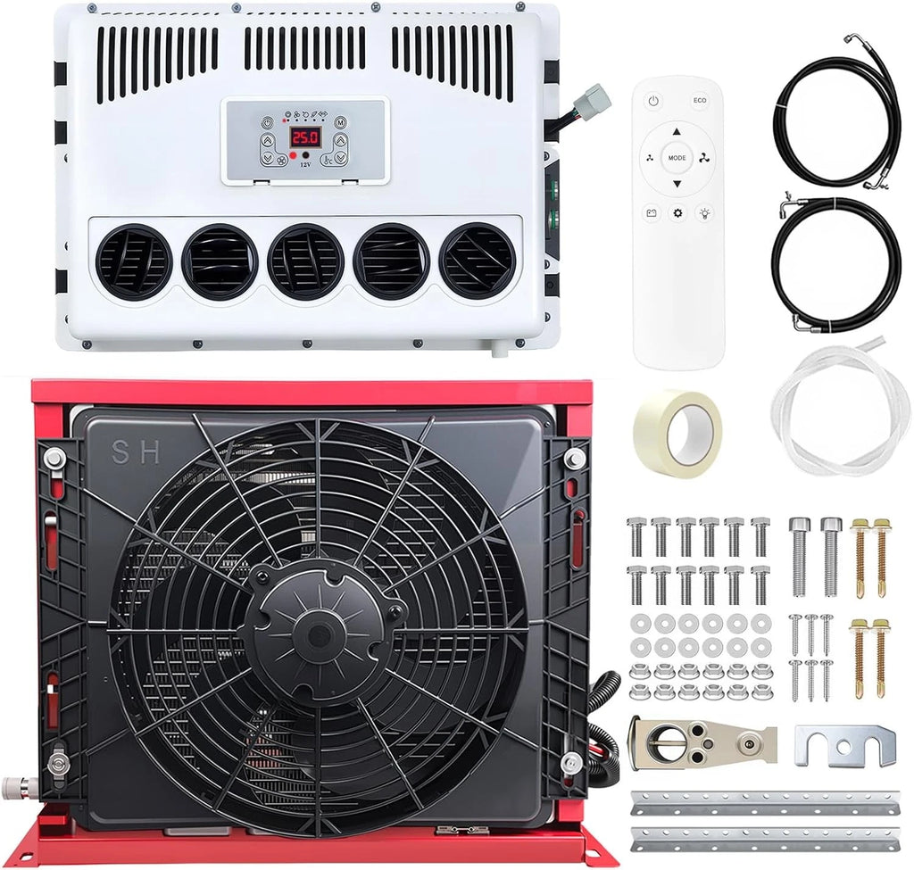 12V 11000 BTU Truck Air Conditioner for Semi Trucks (Fits Bus RV Caravan)