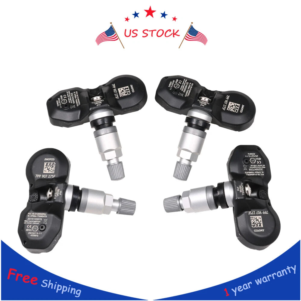 Set of 4 Tire Pressure Sensors for Audi A4 A6 A8 VW Porsche 911 (2010–2020)