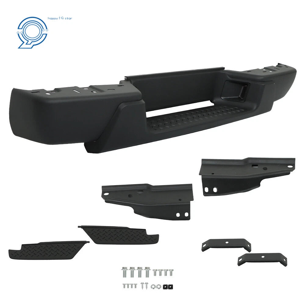 Black Steel Rear Bumper for GMC Canyon, Chevrolet Colorado (2004–2007)