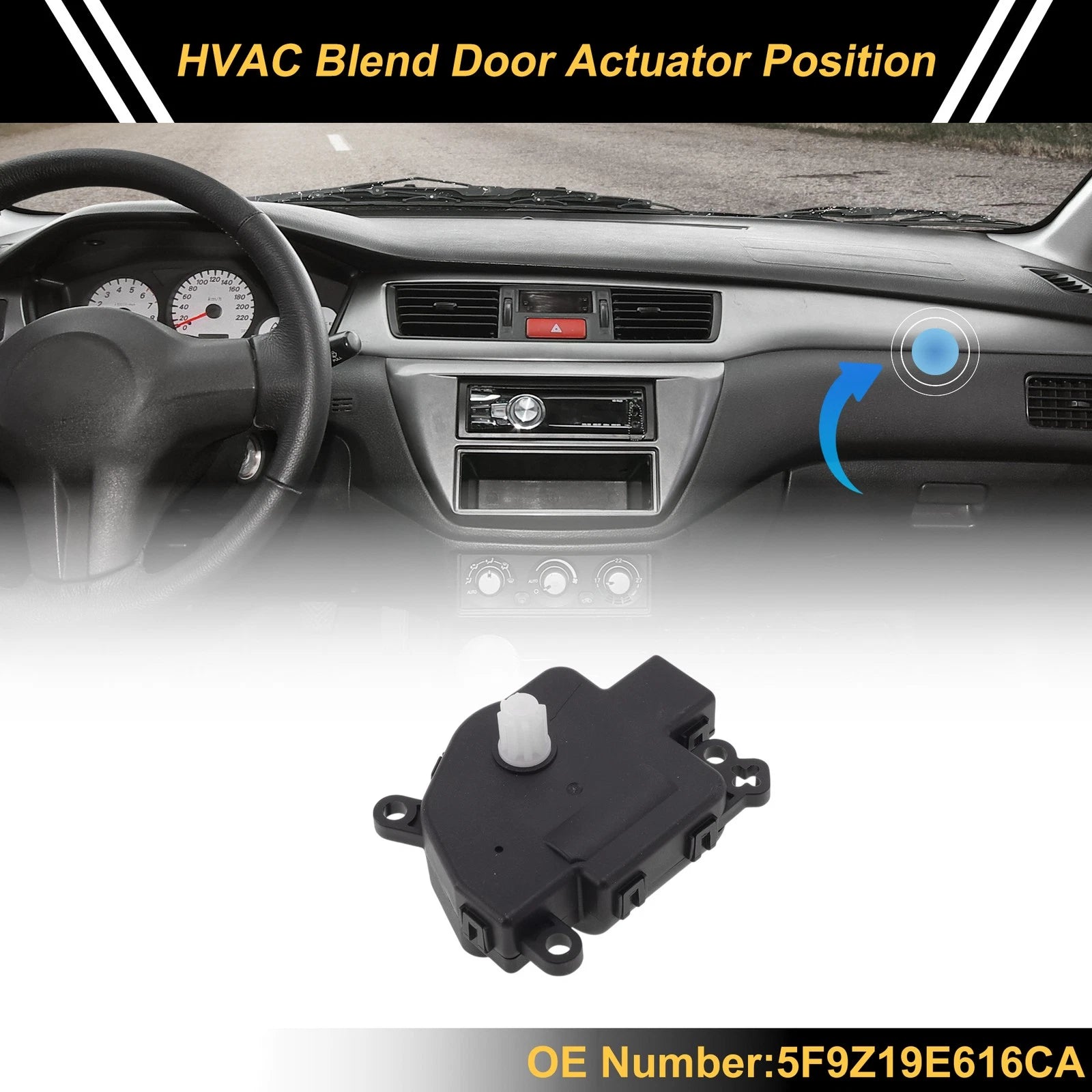 HVAC Heater Blend Door Actuator for Ford Freestyle (2005–2007) No. 5F9Z19E616CA
