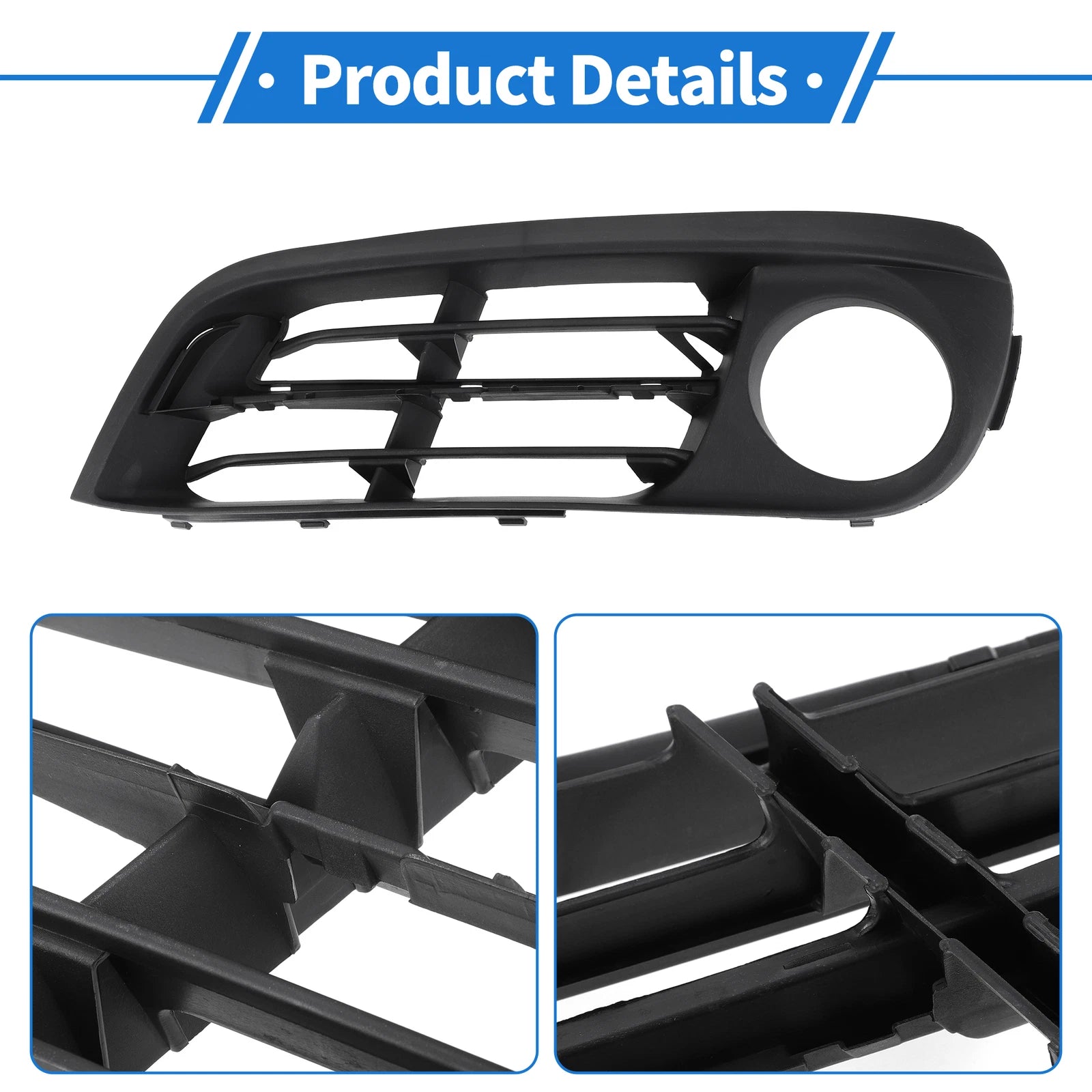 1 Pc Fog Light Grill for BMW 528i (2015–2016) No. 51117331729 Black