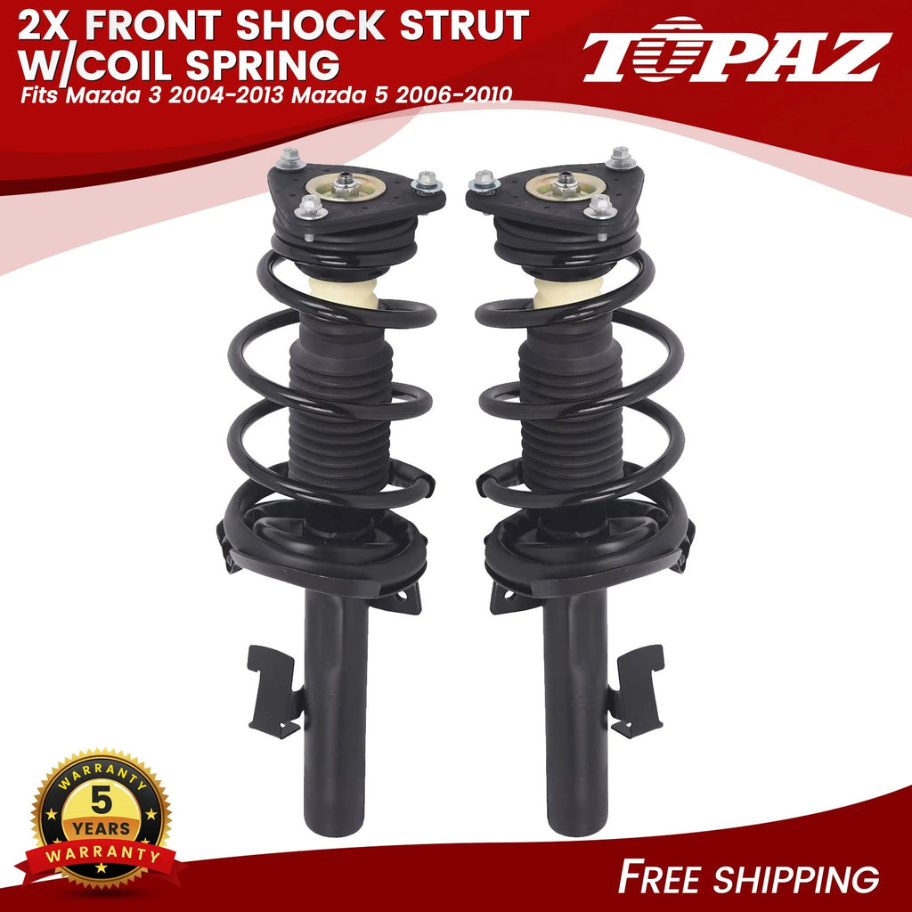 Front Struts Shocks with Coil Spring for Mazda 3 (2004–2013), Mazda 5 (2006–2010)