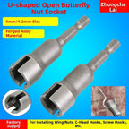 Alloy Forged Slotted Butterfly Nut Socket Wrench 14 Hex Drive for Car