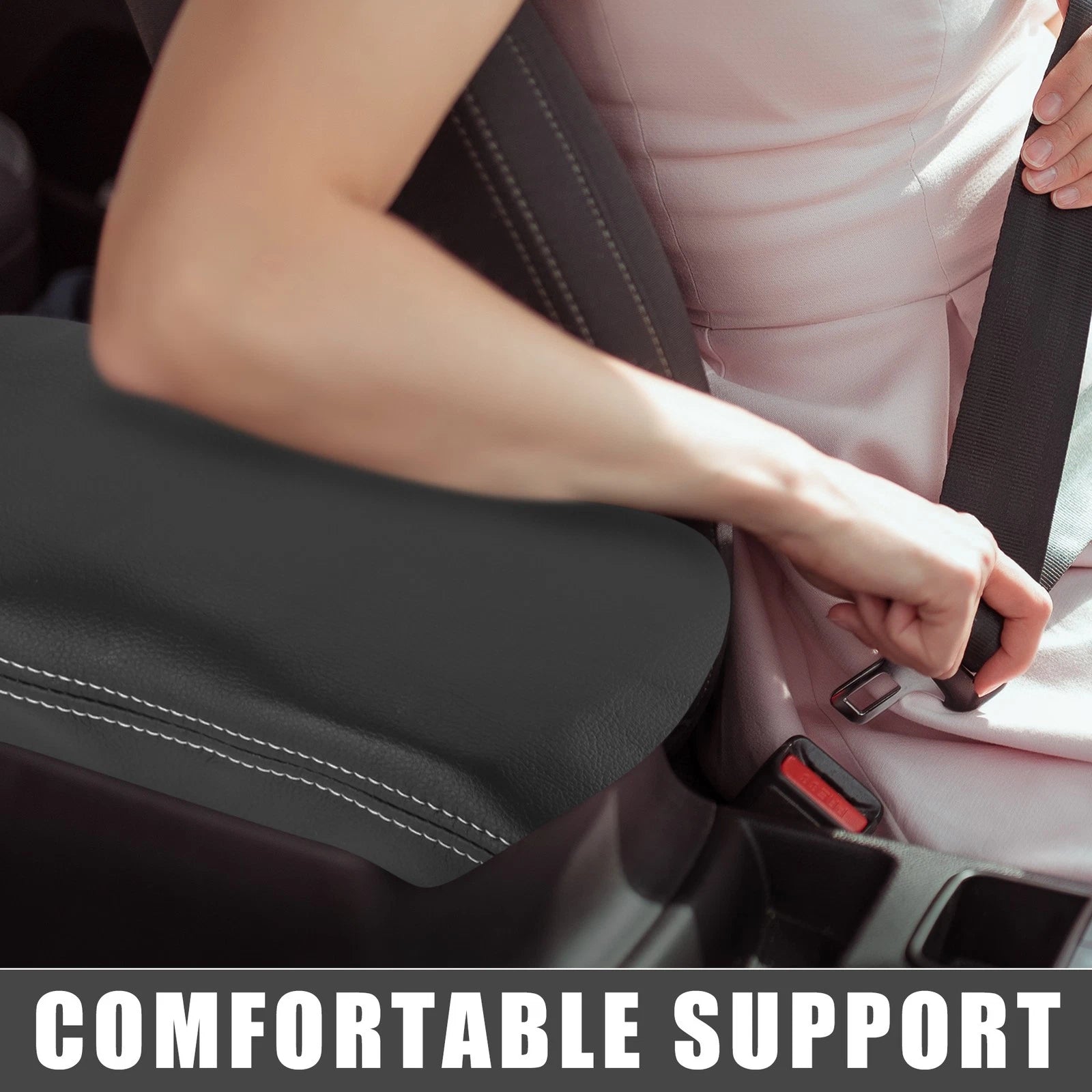 Center Console Cover Armrest Protector for Toyota RAV4 (2019–2022) Black Gray