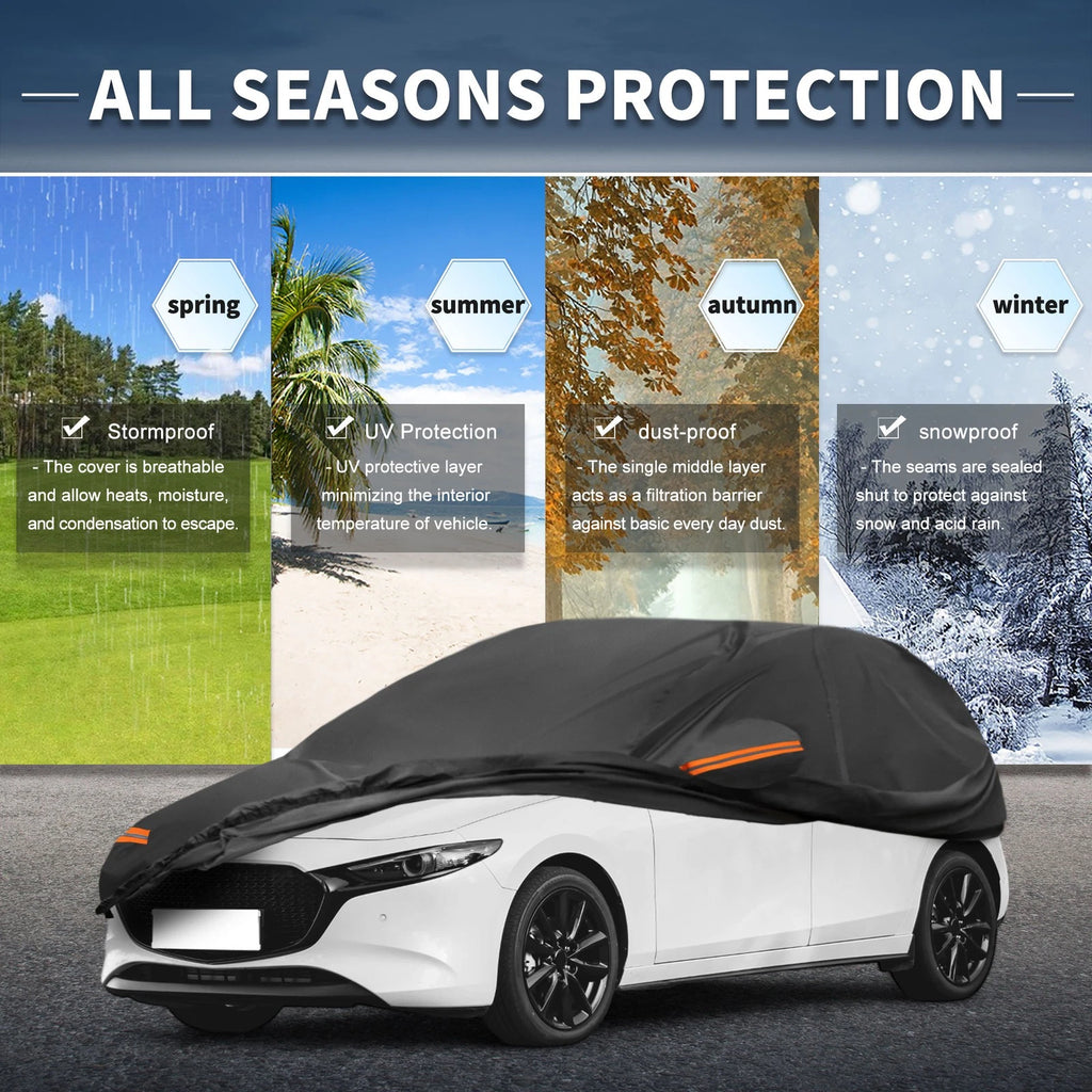 Waterproof Car Cover for Mazda3 Hatchback (2014–2023) with Zipper