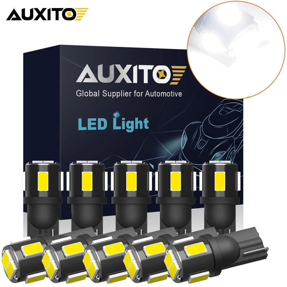 10X LED T10 194 W5W 2825 White Dome License Side Marker Light Bulbs for