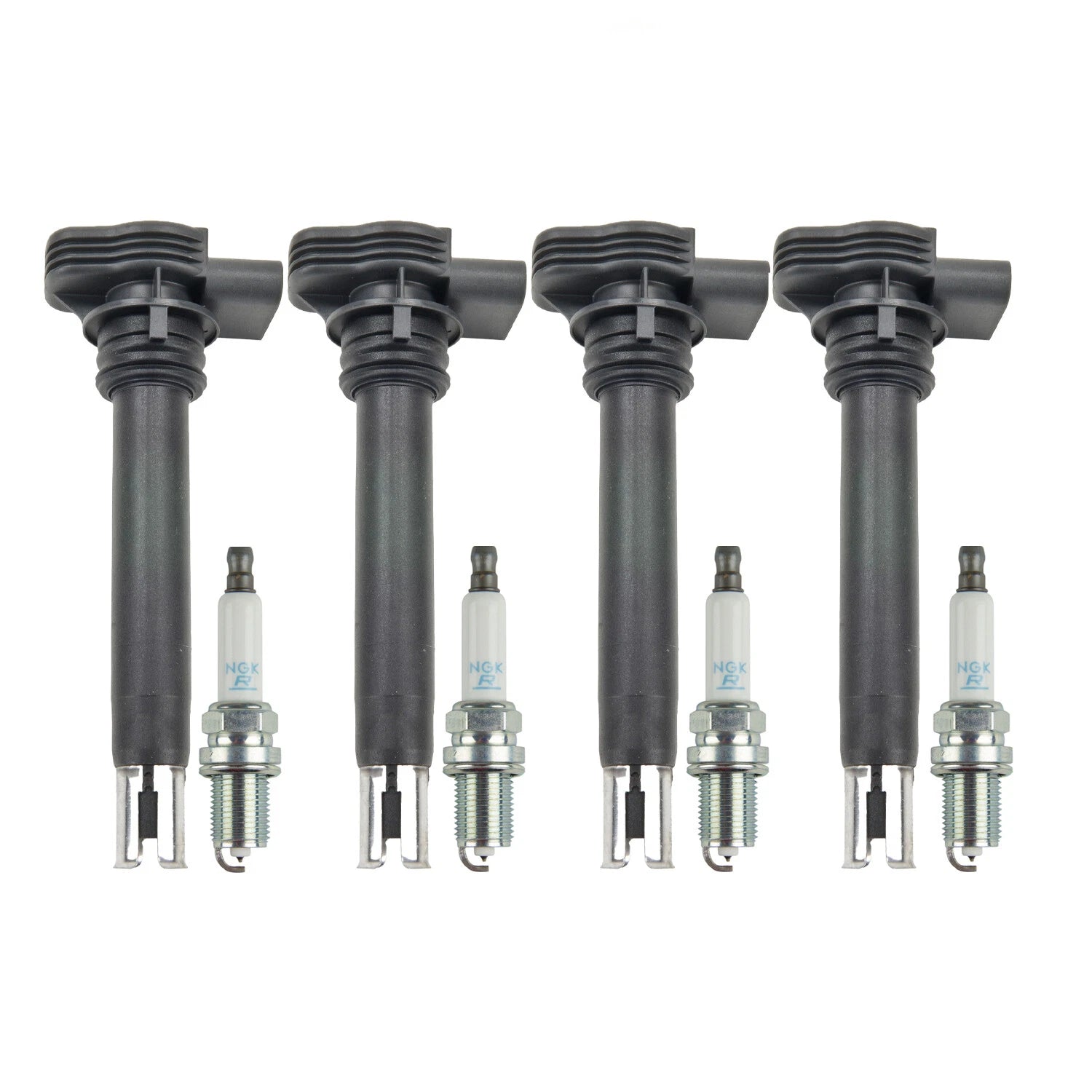 Set of 4 Ignition Coils & NGK Laser Platinum Spark Plugs for Audi Q3 GTI (2015–2021)
