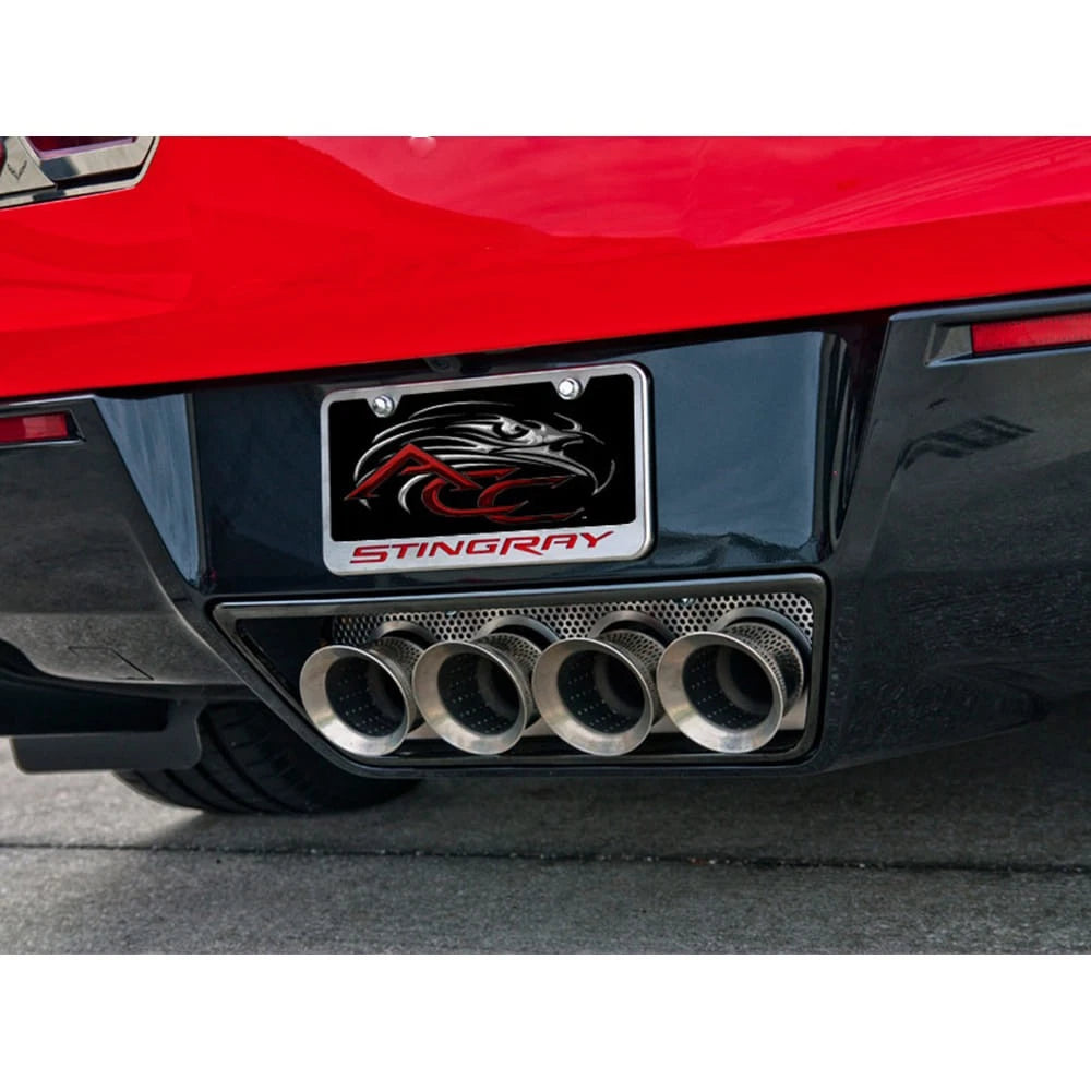 Perforated Exhaust Filler Plate with Red LED for 14-19 Chevy Corvette NPP