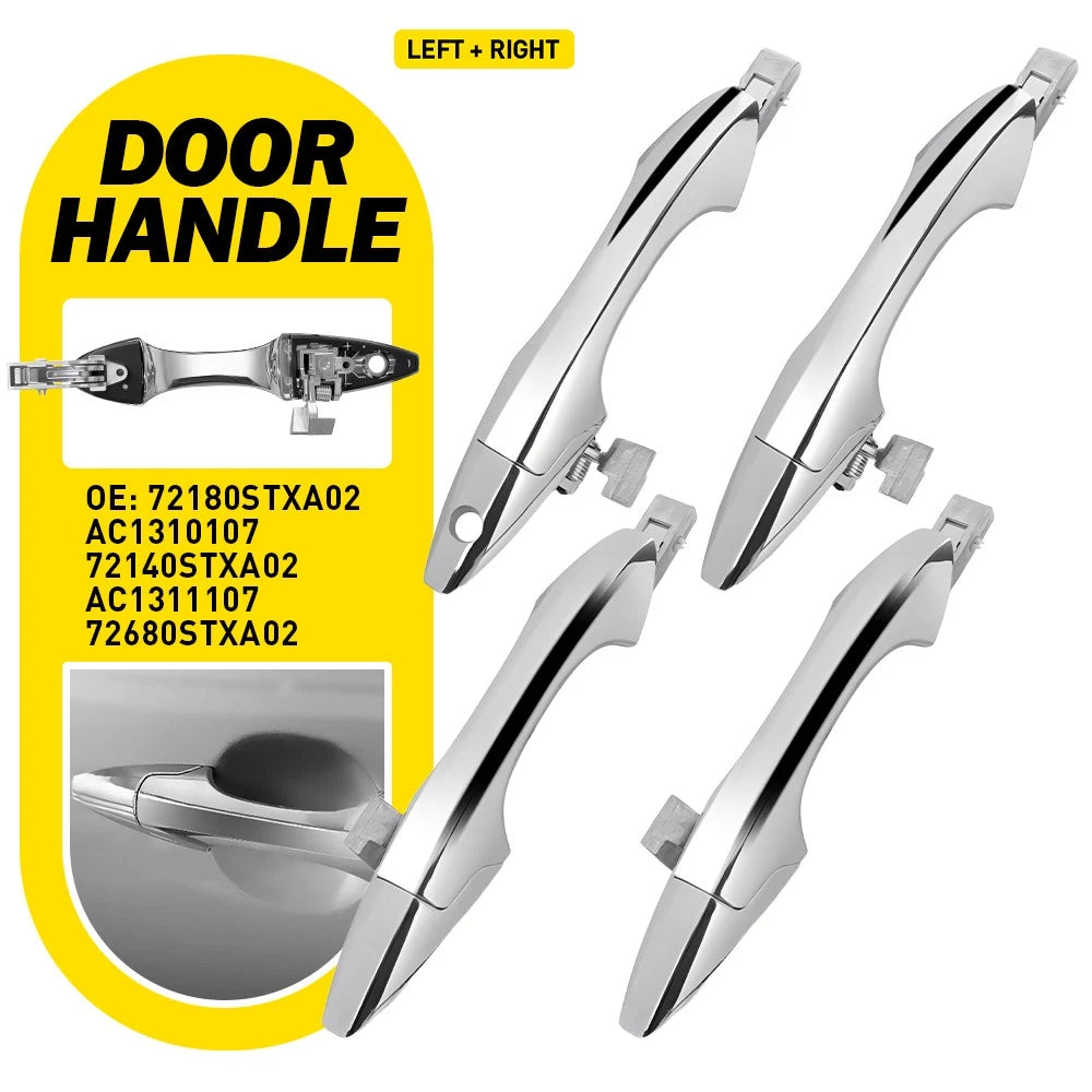 Set of 4 Chrome Outside Door Handles for Acura MDX (2007–2013)