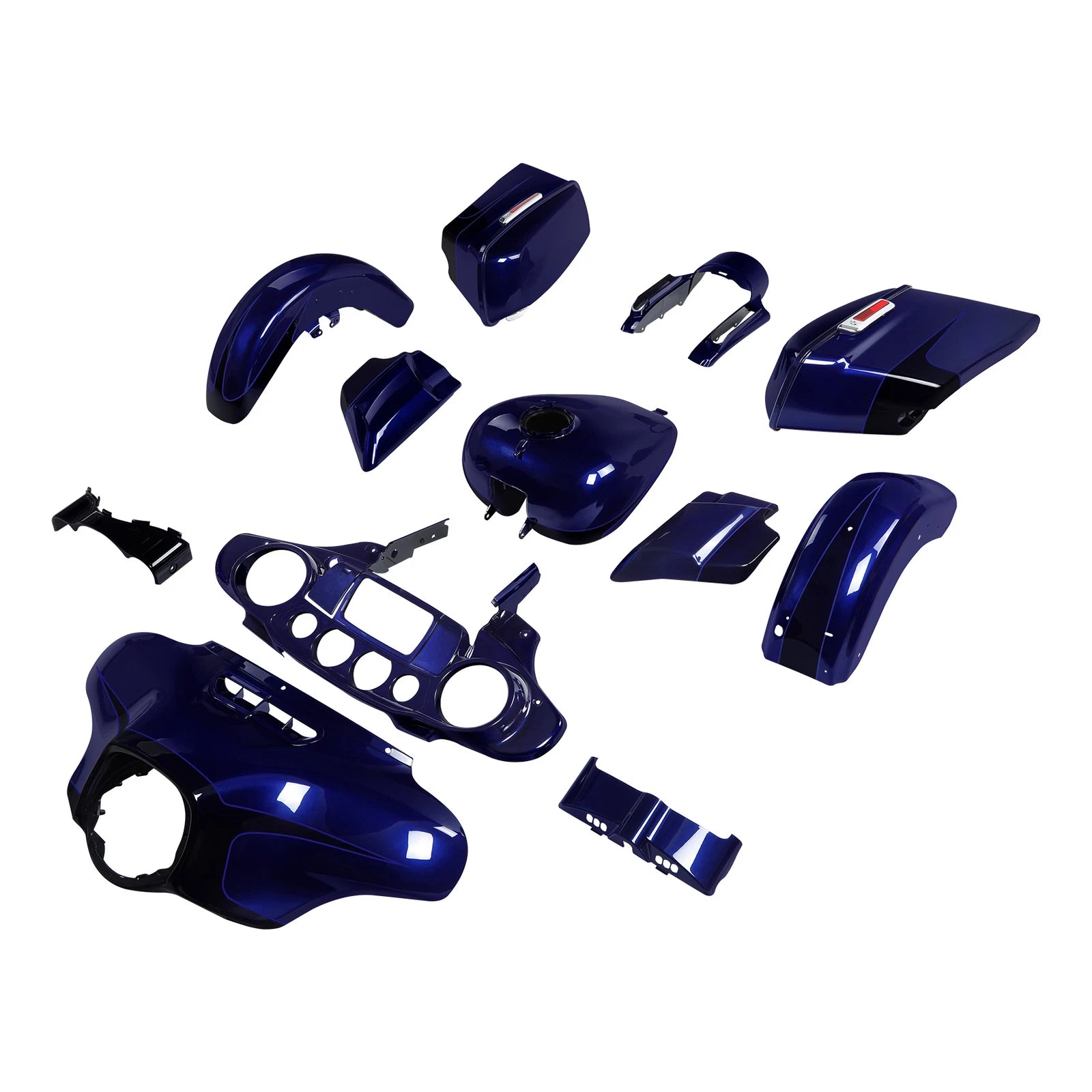 Fairings Body Kit for Harley Street Glide (2014–2024) Zephyr Blue/Black Sunglo