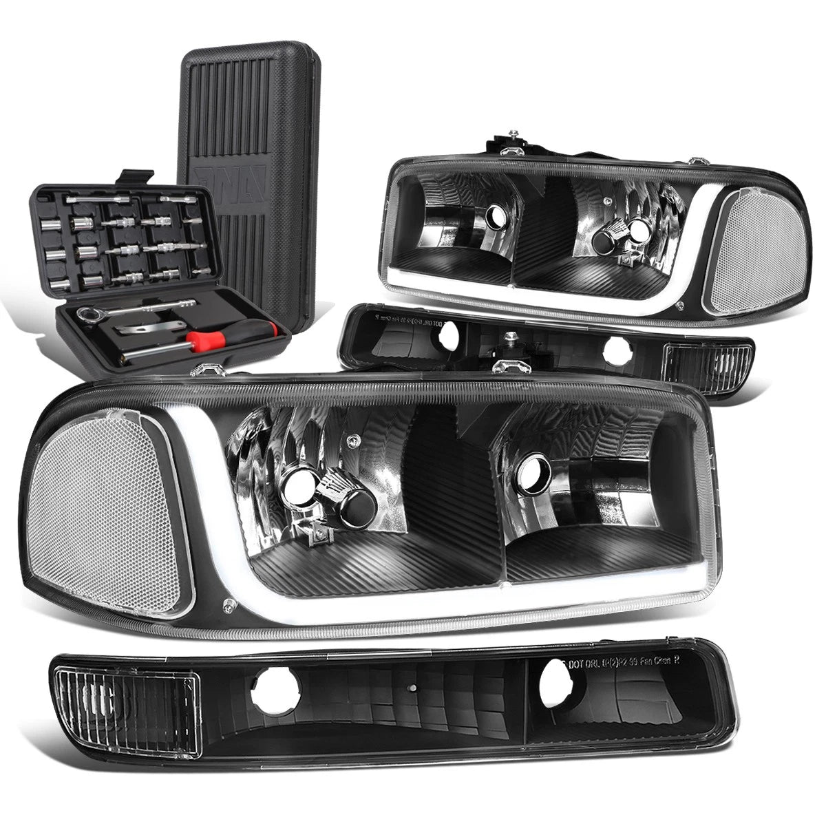 LED DRL Tube Headlight Bumper Lamp for GMC Sierra (1999–2007)