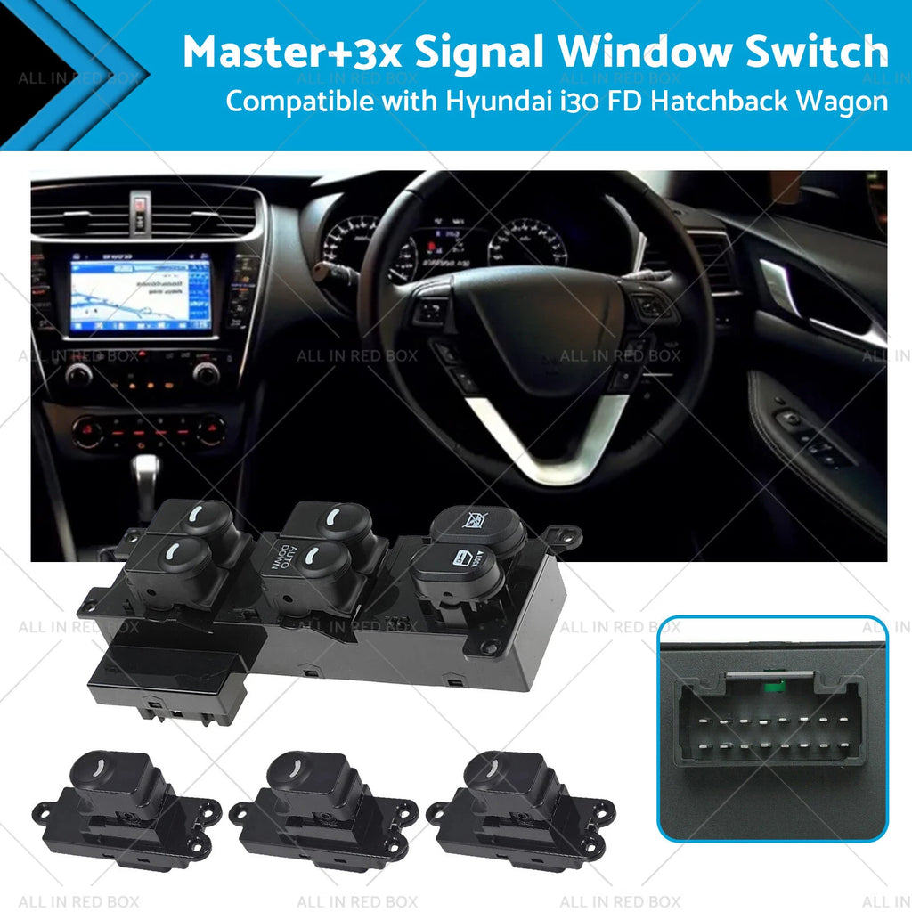 3X Signal Window Switch for Hyundai i30 FD Hatchback Wagon (2007–2012)