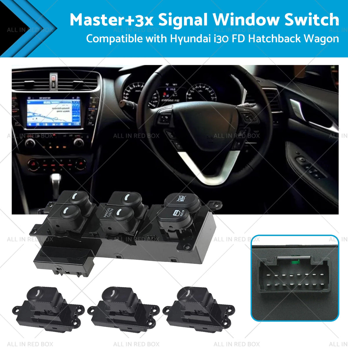 3X Signal Window Switch for Hyundai i30 FD Hatchback Wagon (2007–2012)