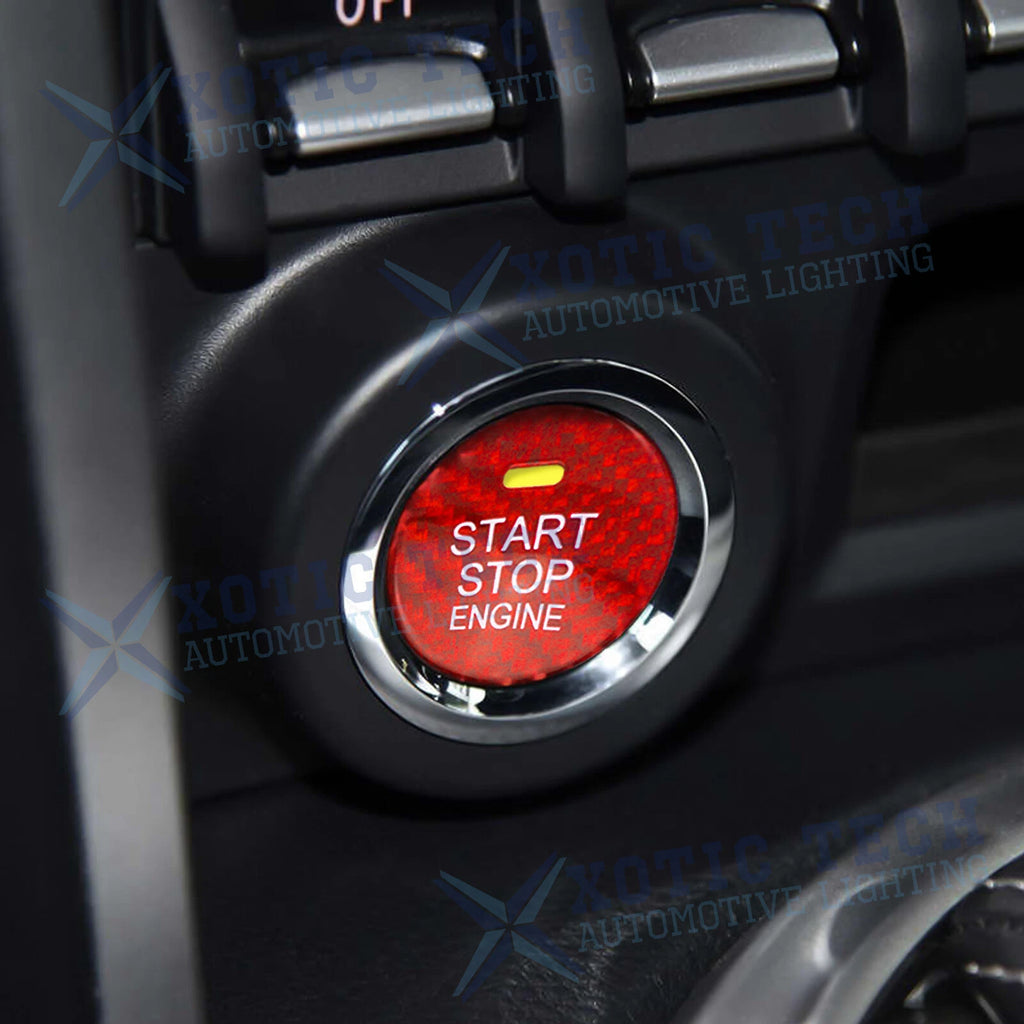 Carbon Fiber Red Engine Start Stop Button Cover for Mazda CX-3 CX-5 MX-5 (2016-2021)