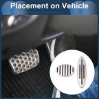2X Foot Accelerator Pedal Covers for BMW Mini Coupe (R58) (2012–2015) Silver Tone