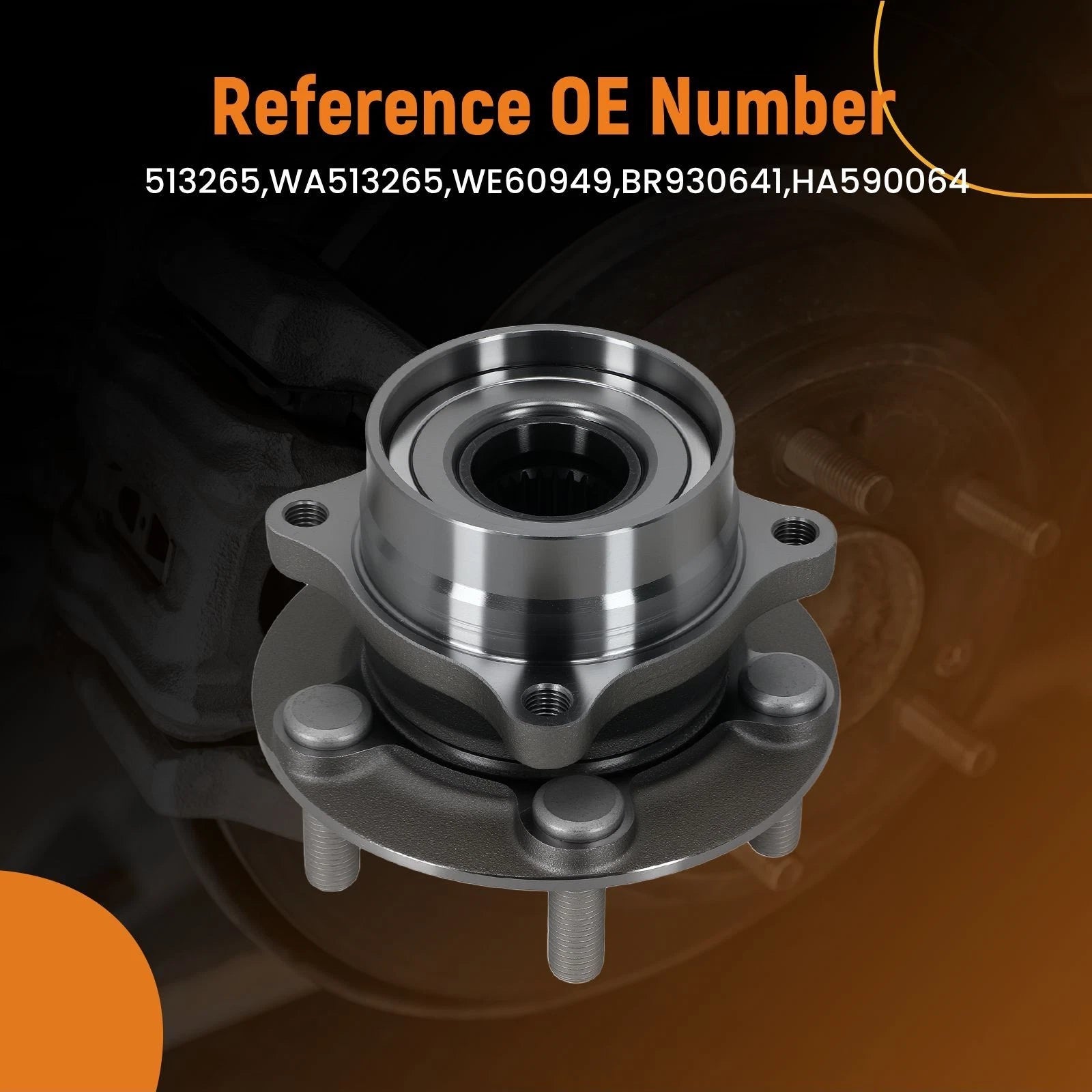 Front Wheel Hub & Bearing for Toyota Prius (2004–2009) WA513265 5-Bolt