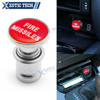 Red Fire Missile Cigarette Lighter Plug Button Cover for Universal Vehicles (1PC)