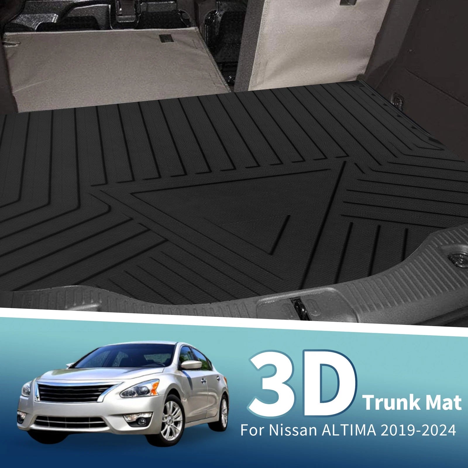 Flat Face Cargo Liner Rear Trunk Mat for Nissan Altima (2019–2025) TPE