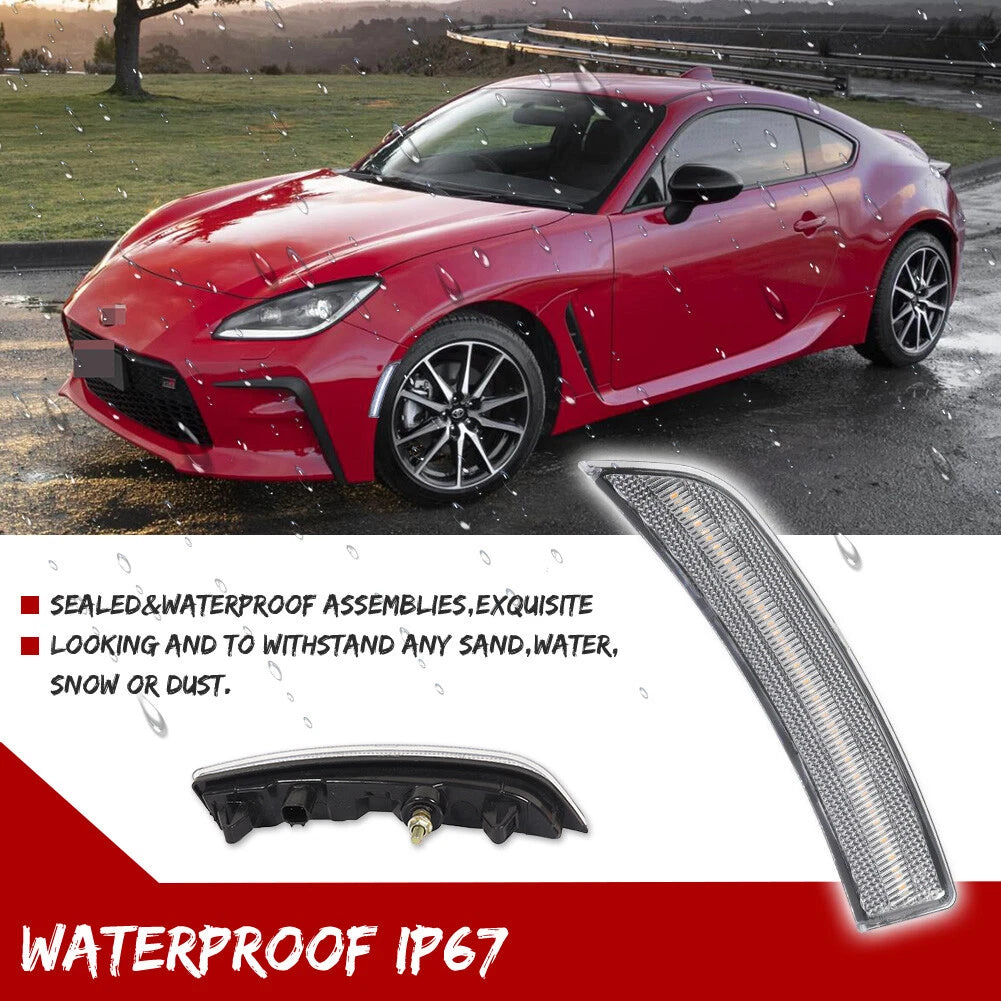Clear Lens LED Side Marker Lights for Toyota GR86 Subaru BRZ (2022–2023)
