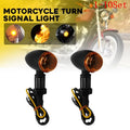 Set of 2 Black Motorcycle Turn Signal Lights for Make Model