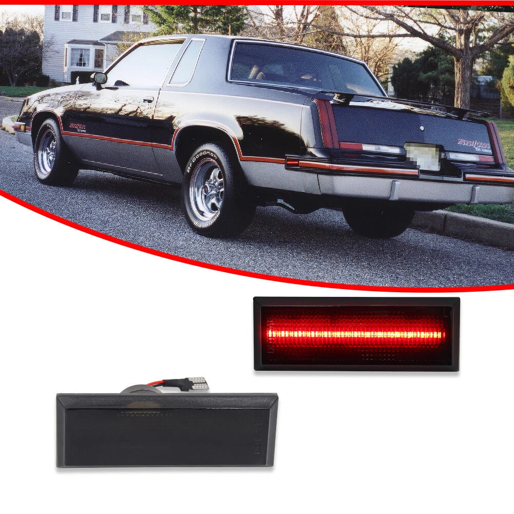 2X Smoke Lens Red LED Rear Side Marker Lights for Oldsmobile Cutlass (1981–1988)