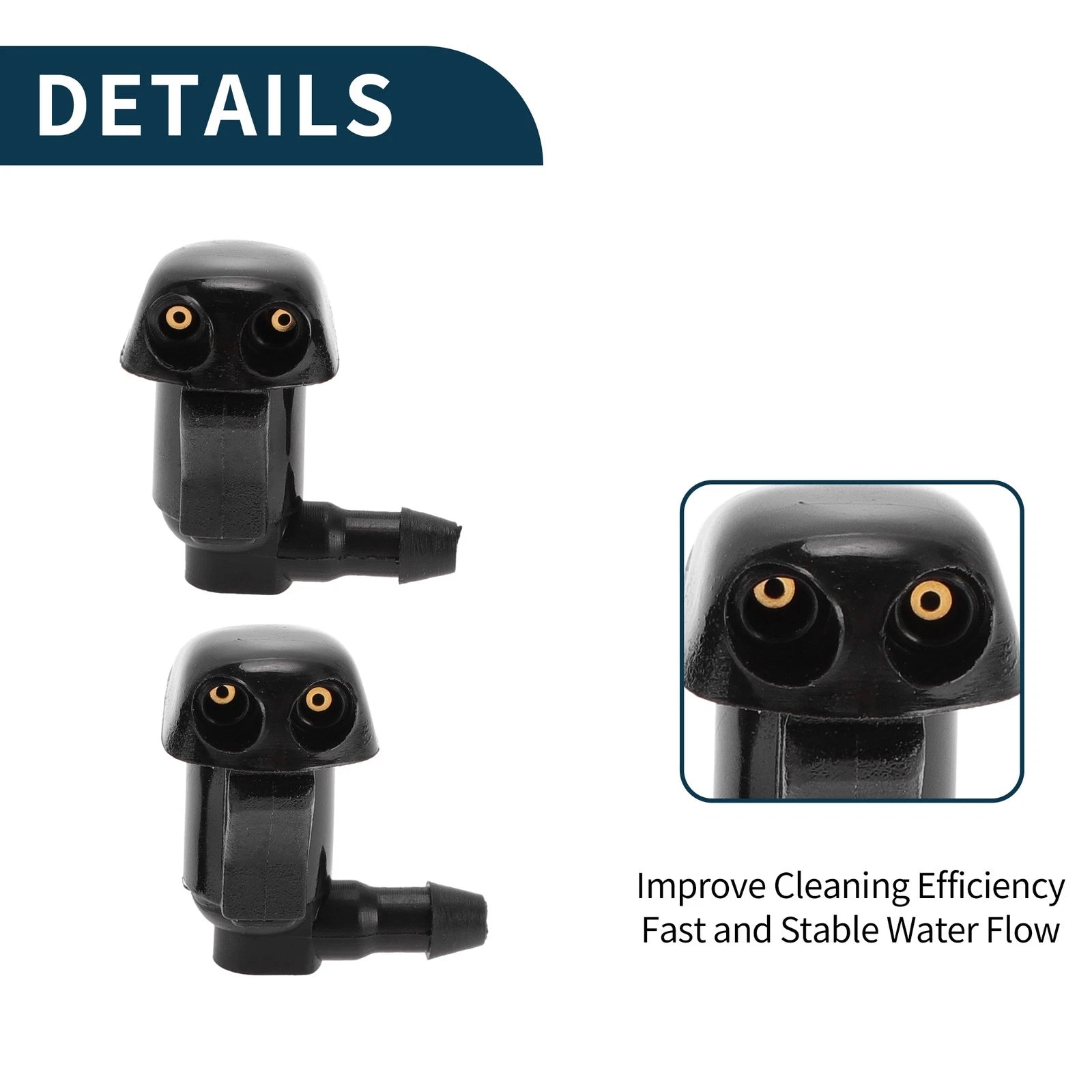 Set of 2 Front Windshield Washer Nozzles No.GJ6E67510B for Toyota MR2 (1989)