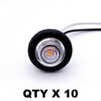 Mini Amber LED Marker Clearance Light with Grommet for Truck RV (Universal)