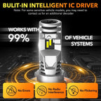2X OXILAM H13 9008 LED Headlight Bulbs High Low Beam 80000LM 6500K for