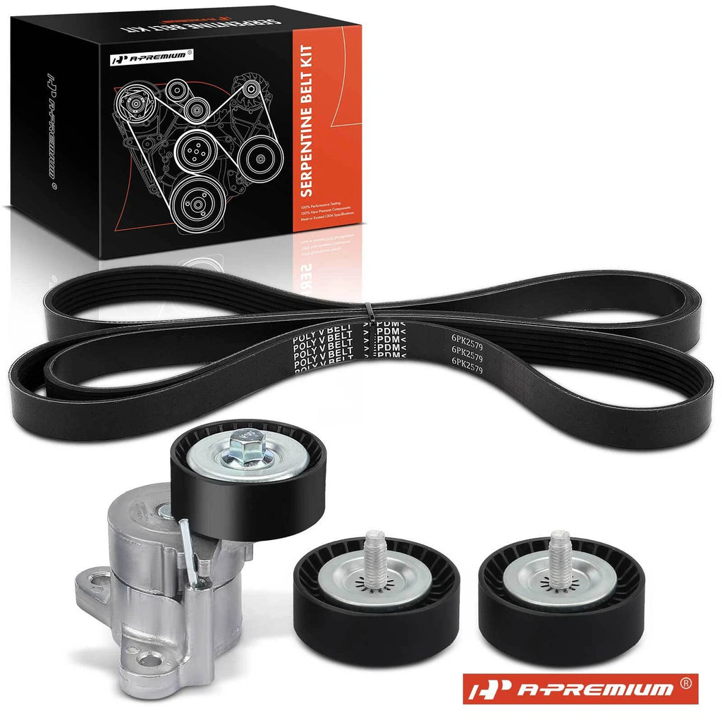 Set of 4 Serpentine Belt Drive Components for Jeep Compass Dodge Journey 