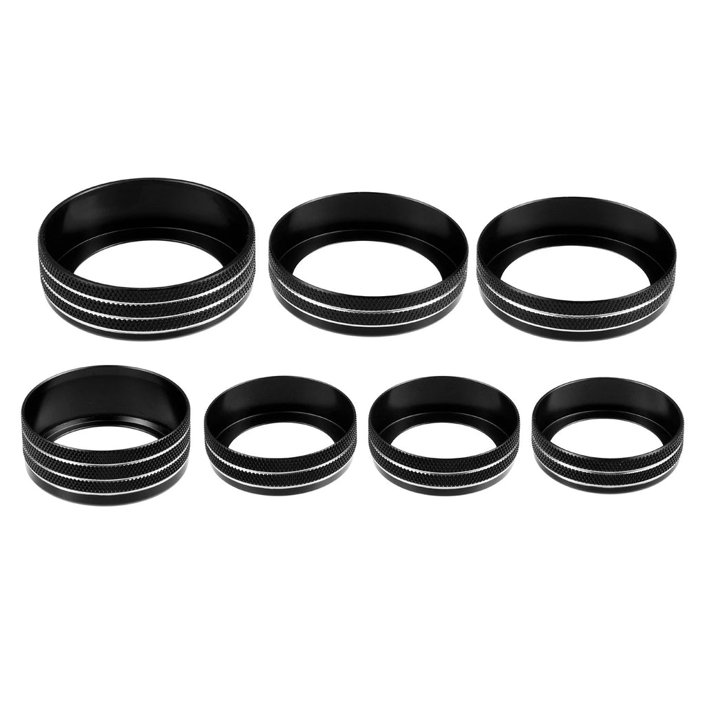 7pcs AC Switch Knob Cover Trim for Ford F-150 (2021–2022) Black Aluminum Alloy