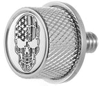 Seat Mount Knob 1/4"-20 Skull/CC Stainless for Harley-Davidson
