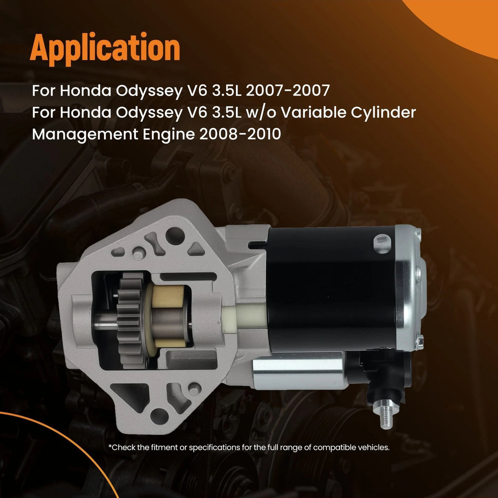 Starter Motor for Honda Odyssey 3.5L V6 (2007–2010) 31200-GLY-A02 19 Teeth 12V