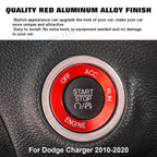Red Engine Start Stop Button Switch Ring Cover Trim for Dodge Charger (2010-2022)