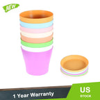 Set of 4 Colorful Plastic Plant Containers for Nursery Seedlings (8x5.5 In)