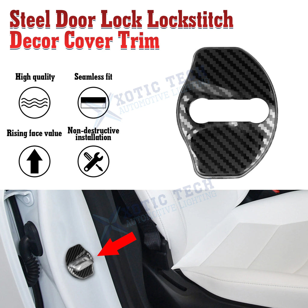 4PCS Door Lock Cover for Tesla Model 3 & Model Y (2017-2024)