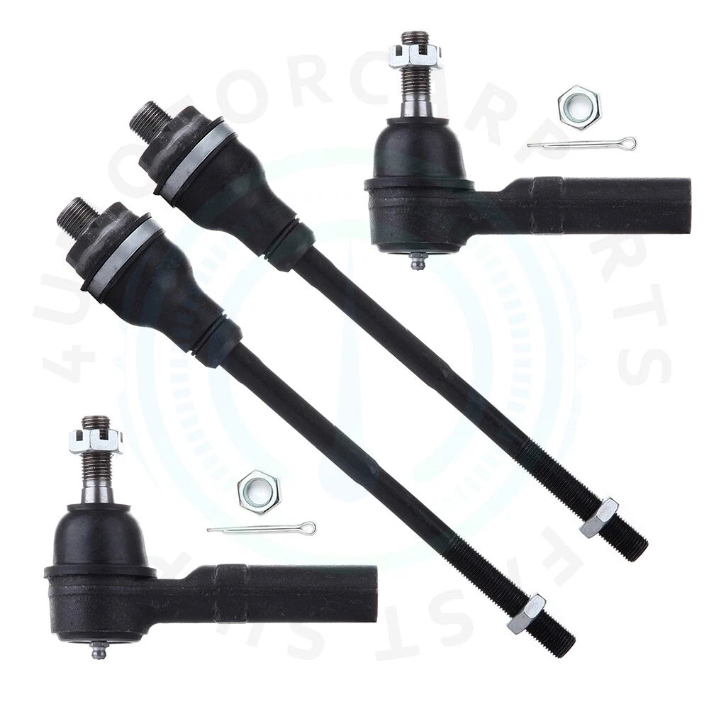 Set of 4 Tie Rod Ends for Chevrolet Silverado 2500 HD (2001–2010)