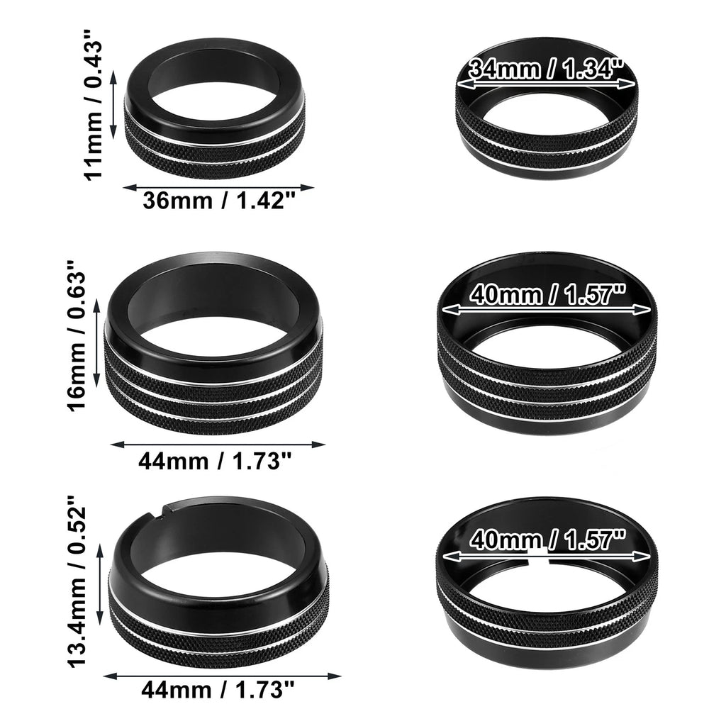 Set of 4 AC Switch Knob Cover Ring Trim for Dodge Ram 1500 