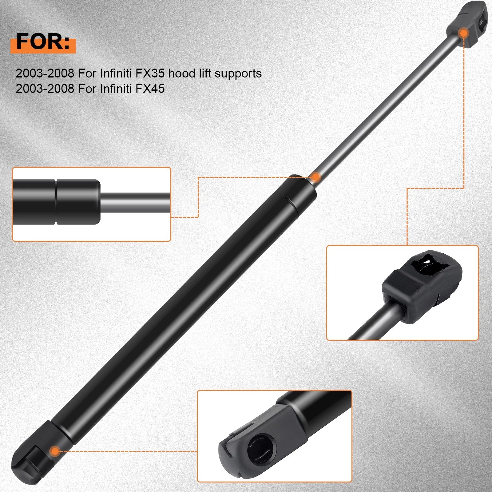 2X Hood Lift Supports for Infiniti FX35 FX45 (2003–2008)