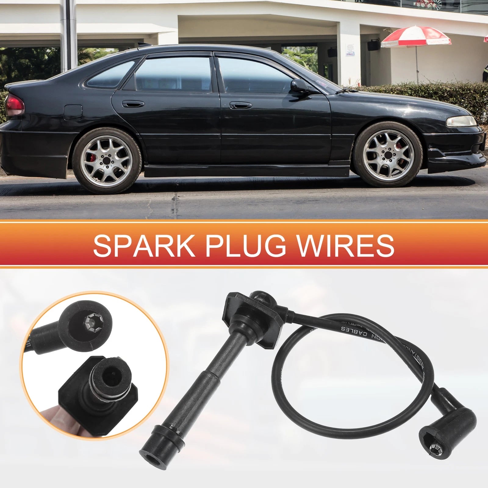 Set of 4 Spark Plug Wire Ignition Coil Cables No.FP1318140B for Mazda 626 (1992–1997)