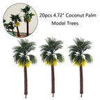 20pc Coconut Palm Model Trees for DIY Scenery (No specific make/model)