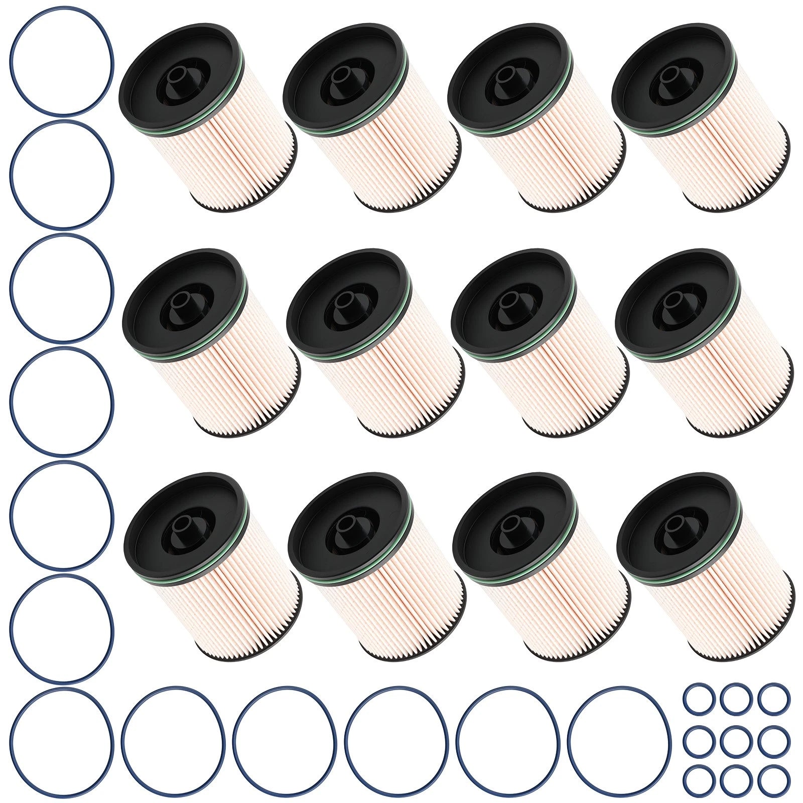 12X TP1015 Fuel Filter for Chevy GMC Diesel (2014–2021) 23304096 with Gaskets